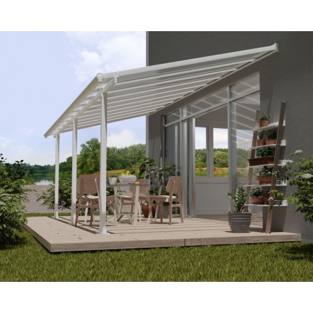 Canopia Olympia Pergola adossée en aluminium 3x6.2 m Blanc