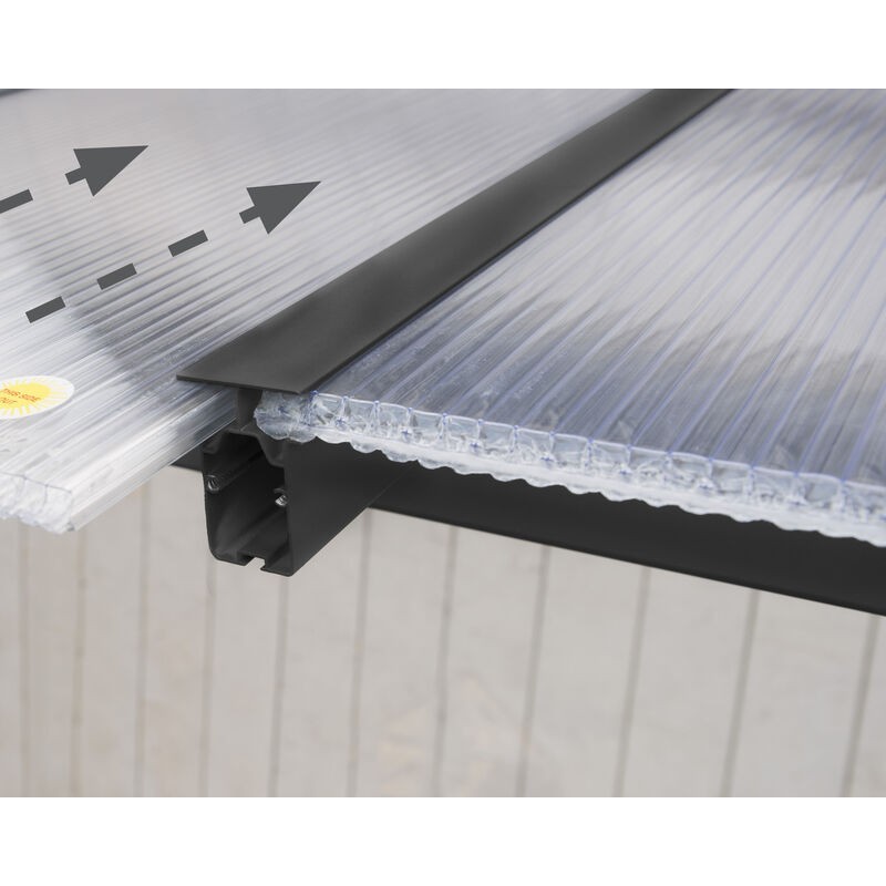 Canopia Olympia Pergola adossée en aluminium 3x7.4 m Gris Canopia Olympia Pergola adossée en aluminium 3x7.4 m Gris