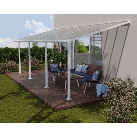 Canopia Olympia Pergola adossée en aluminium 3x7.4 m Blanc