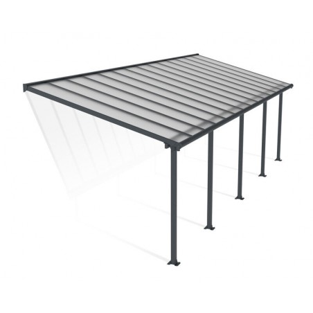 Canopia Olympia Pergola adossée en aluminium 3x8.6 m Gris