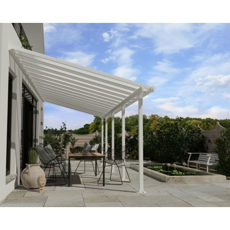 Canopia Olympia Pergola adossée en aluminium 3x8.6 m Blanc