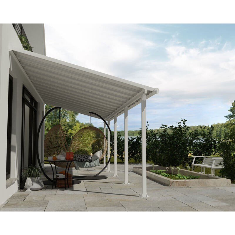Canopia Olympia Pergola adossée en aluminium 3x8.6 m Blanc Canopia Olympia Pergola adossée en aluminium 3x8.6 m Blanc
