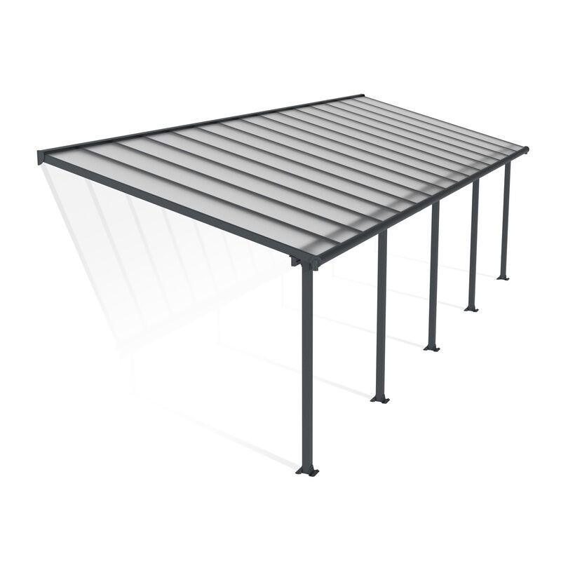 Canopia Olympia Pergola adossée en aluminium 3x9.2 m Gris Canopia Olympia Pergola adossée en aluminium 3x9.2 m Gris