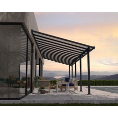 Canopia Olympia Pergola adossée en aluminium 3x9.2 m Gris