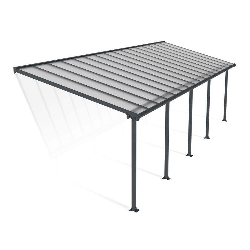 Canopia Olympia Pergola adossée en aluminium 3x9.8 m Gris Canopia Olympia Pergola adossée en aluminium 3x9.8 m Gris