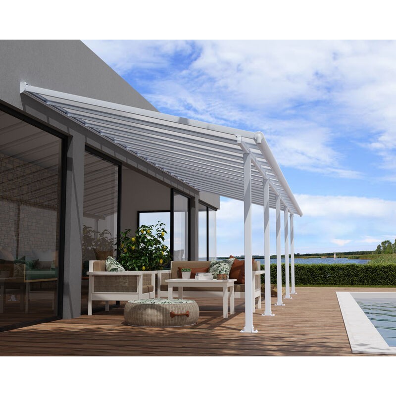 Canopia Pergola Adossée Olympia en Aluminium 3X9,8 m Blanc