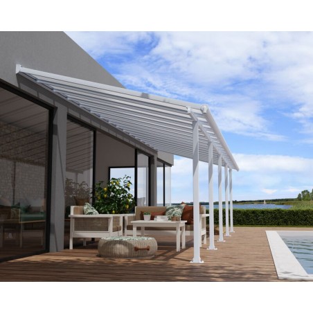 Canopia Olympia Pergola adossée en aluminium 3x9.8 m Blanc