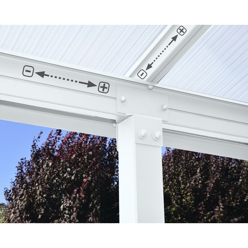 Canopia Olympia Pergola adossée en aluminium 3x9.8 m Blanc Canopia Olympia Pergola adossée en aluminium 3x9.8 m Blanc