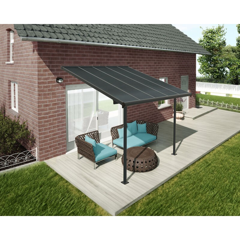 Canopia Capri Pergola adossée en aluminium 3x3 m Gris Canopia Capri Pergola adossée en aluminium 3x3 m Gris