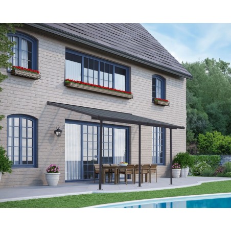 Canopia Capri Pergola adossée en aluminium 3x4.3 m Gris
