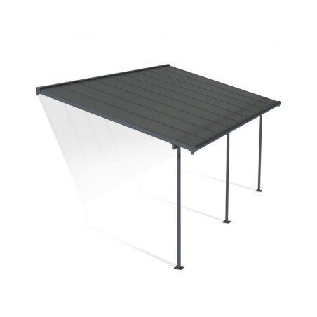 Canopia Capri Pergola adossée en aluminium 3x5.6 m Gris