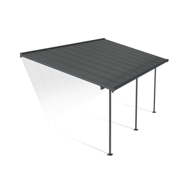 Canopia Capri Pergola adossée en aluminium 3x6.2 m Gris Canopia Capri Pergola adossée en aluminium 3x6.2 m Gris