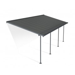 Canopia Capri Pergola adossée en aluminium 3x7.4 m Gris