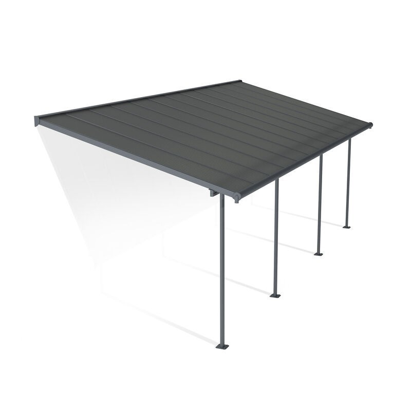 Canopia Capri Pergola adossée en aluminium 3x7.4 m Gris Canopia Capri Pergola adossée en aluminium 3x7.4 m Gris