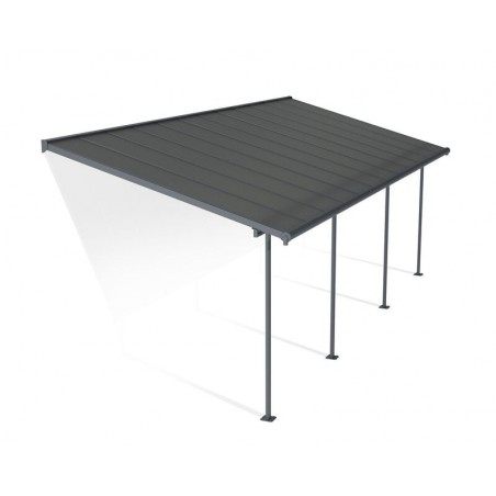 Canopia Capri Pergola adossée en aluminium 3x7.4 m Gris