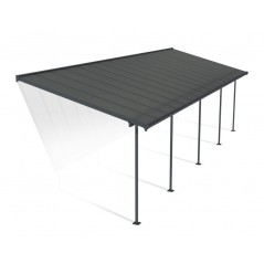 Canopia Capri Pergola adossée en aluminium 3x9.7 m Gris