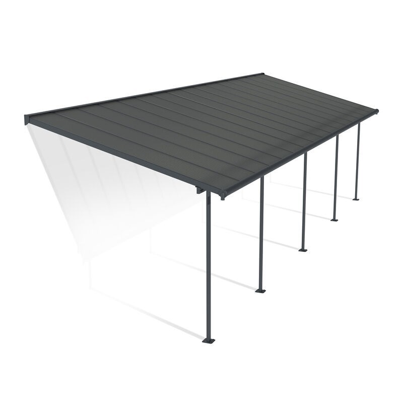 Canopia Capri Pergola adossée en aluminium 3x9.7 m Gris Canopia Capri Pergola adossée en aluminium 3x9.7 m Gris