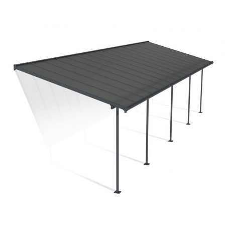 Canopia Capri Pergola adossée en aluminium 3x9.7 m Gris