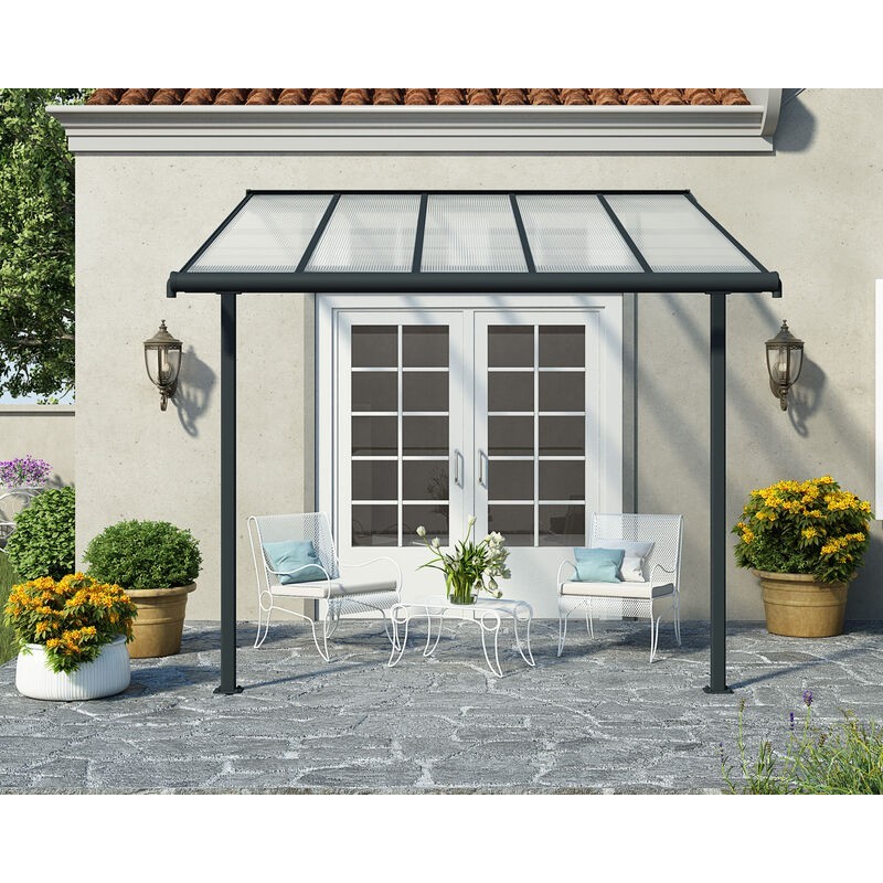 Canopia Sierra Pergola adossée en aluminium 3x3 m Gris Canopia Sierra Pergola adossée en aluminium 3x3 m Gris