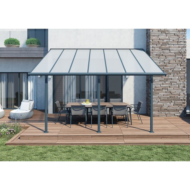 Canopia Sierra Lean-to Pergola in Aluminum 3X4.3 m Grey Canopia Sierra Lean-to Pergola in Aluminum 3X4.3 m Grey