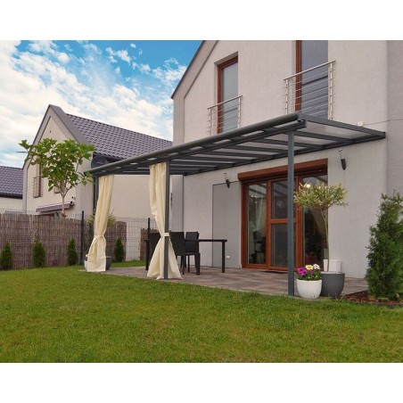 Canopia Sierra Pergola adossée en aluminium 3x5.6 m Gris