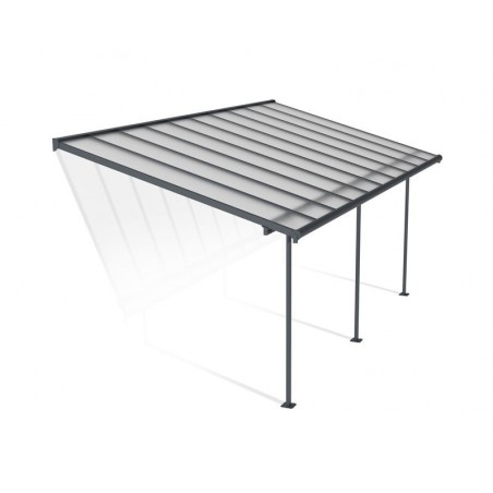 Canopia Pergola Adossée Sierra en Aluminium 3X6,2 m Gris