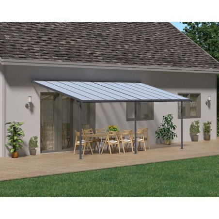 Canopia Sierra Pergola adossée en aluminium 3x6.2 m Gris