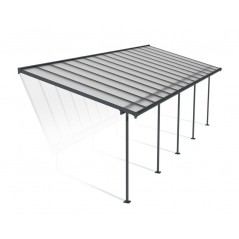 Canopia Sierra Pergola adossée en aluminium 3x8.6 m Gris