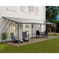 Canopia Sierra Pergola adossée en aluminium 3x8.6 m Gris