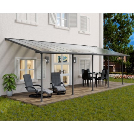 Canopia Sierra Pergola adossée en aluminium 3x8.6 m Gris