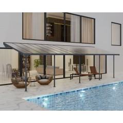 Canopia Pergola Adossée Sierra en Aluminium 3X9,2 m Gris