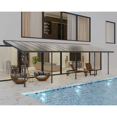 Canopia Sierra Pergola adossée en aluminium 3x9.2 m Gris