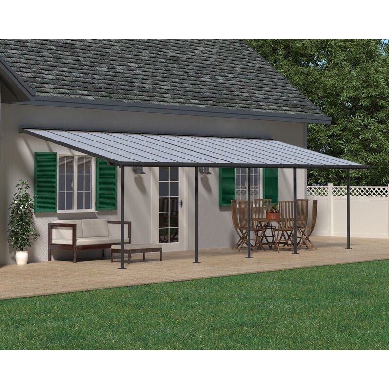 Canopia Pergola Adossée Sierra en Aluminium 3X9,2 m Gris