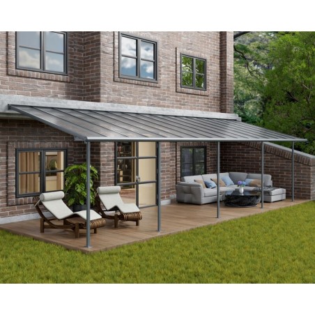 Canopia Sierra Pergola adossée en aluminium 3x9.7 m Gris