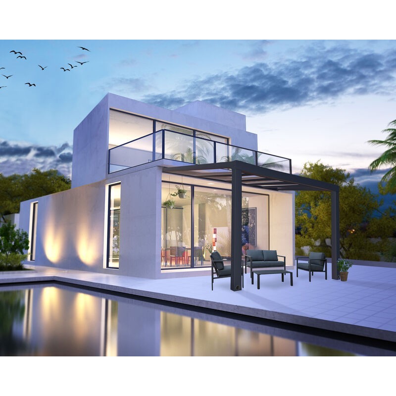 Canopia Stockholm Pergola adossée en aluminium 3.4x3.7 m Canopia Stockholm Pergola adossée en aluminium 3.4x3.7 m