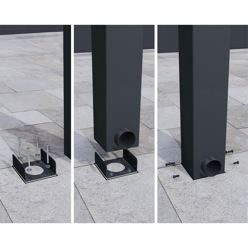 Canopia Pergola Inclinée Stockholm Premium Aluminium 3,4X9,5 m Transparente