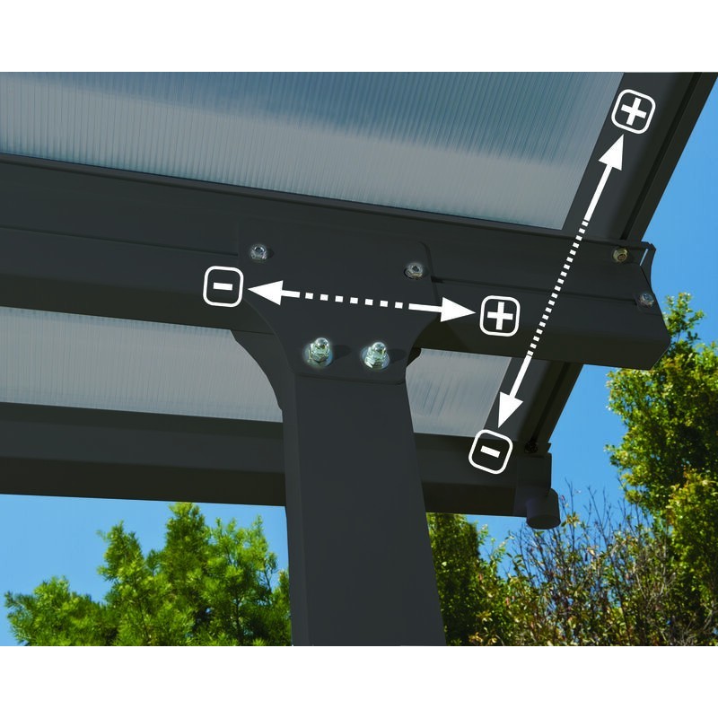 Canopia Feria Pergola adossée en aluminium 3x3 m Gris Canopia Feria Pergola adossée en aluminium 3x3 m Gris