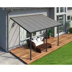 Canopia Feria Pergola adossée en aluminium 3x4.3 m Gris