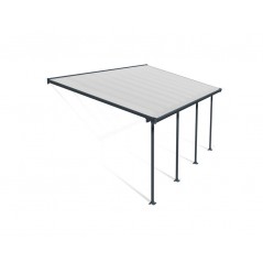 Canopia Feria Pergola adossée en aluminium 3x6.1 m Gris