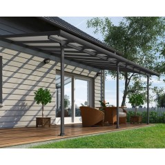 Canopia Feria Pergola adossée en aluminium 3x6.1 m Gris