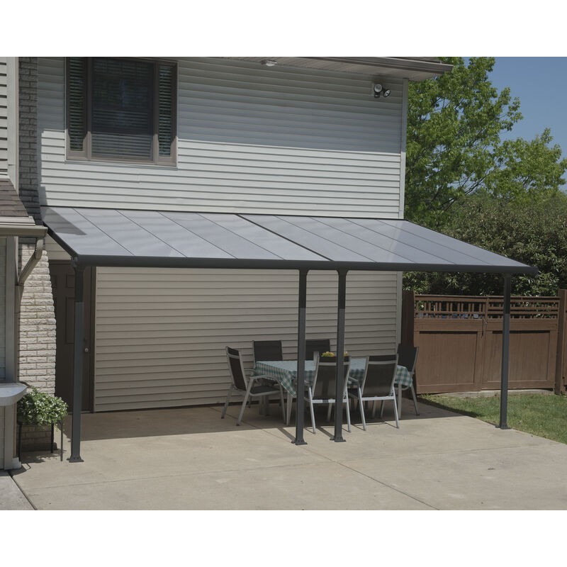 Canopia Feria Pergola adossée en aluminium 3x6.1 m Gris Canopia Feria Pergola adossée en aluminium 3x6.1 m Gris