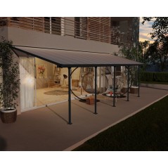 Canopia Feria Pergola adossée en aluminium 3x8.5 m Gris