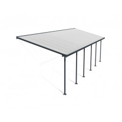 Canopia Feria Pergola adossée en aluminium 3x9.2 m Gris