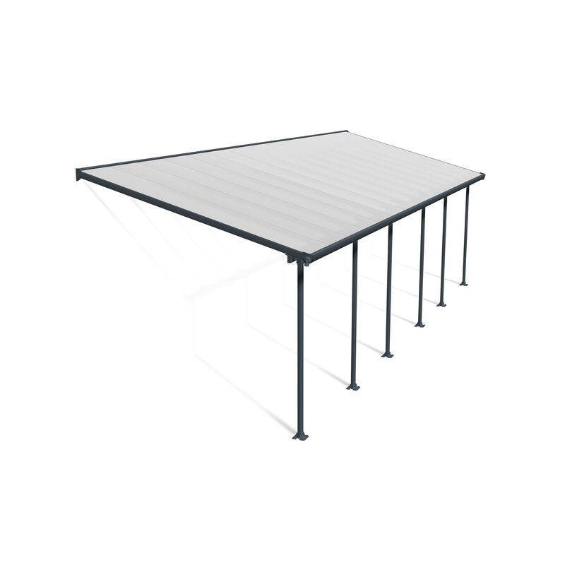 Canopia Feria Pergola adossée en aluminium 3x9.2 m Gris Canopia Feria Pergola adossée en aluminium 3x9.2 m Gris
