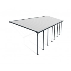 Canopia Feria Pergola adossée en aluminium 3x10.4 m Gris