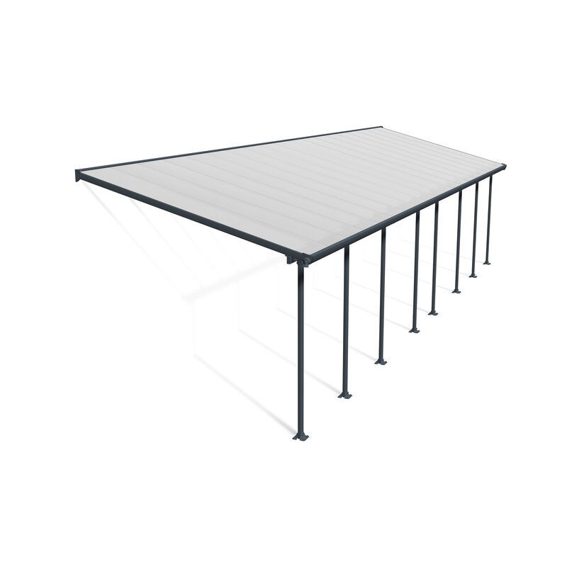 Canopia Feria Pergola adossée en aluminium 3x10.4 m Gris Canopia Feria Pergola adossée en aluminium 3x10.4 m Gris