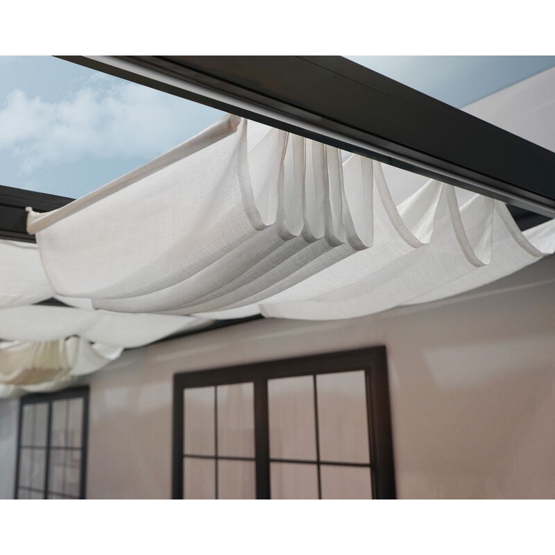 Canopia Toile de toit pour pergola Stockholm 3.4x3.7 m Blanc Canopia Toile de toit pour pergola Stockholm 3.4x3.7 m Blanc