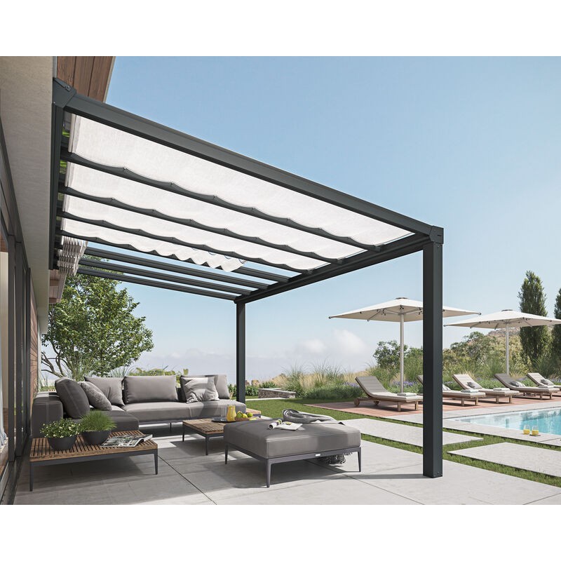 Canopia Toile de toit pour pergola Stockholm 3.4x3.7 m Blanc Canopia Toile de toit pour pergola Stockholm 3.4x3.7 m Blanc