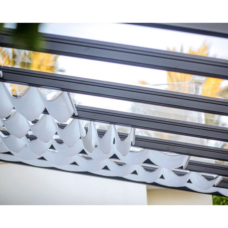 Canopia Toile de toit pour pergola Stockholm 3.4x3.7 m Blanc Canopia Toile de toit pour pergola Stockholm 3.4x3.7 m Blanc