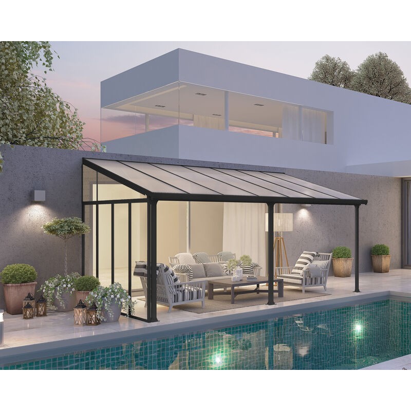 Canopia 3 m Paroi latérale pour pergola Gris